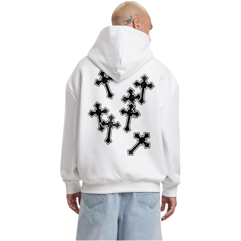 Mister Tee - Believe In Strength Ultra Heavy Oversized Hoodie - White